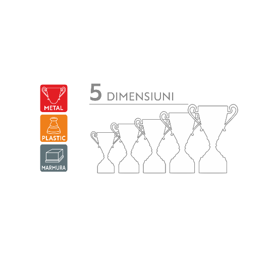 Cupa Standard – metal, plastic si marmura, 5 dimensiuni disponibile (infografic produs)