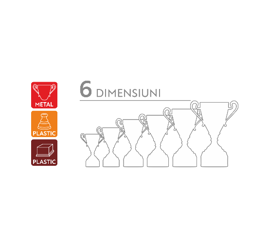 Cupa Premium – metal si plastic, 6 dimensiuni disponibile (infografic produs)