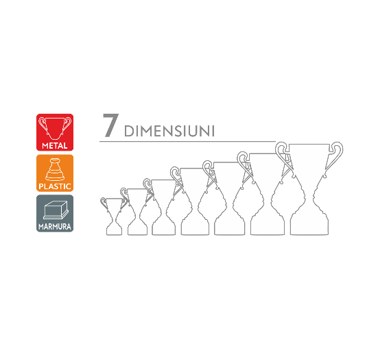 Cupa Standard – metal, plastic si marmura, 7 dimensiuni disponibile (infografic produs)