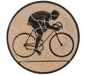 Insertie sport bronz cu figura de ciclist in cursa, potrivita pentru medalie, cupa sau trofeu