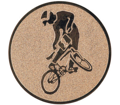 Insertie sport bronz cu figura de ciclist BMX, potrivita pentru medalie, cupa sau trofeu