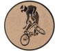Insertie sport bronz cu figura de ciclist BMX, potrivita pentru medalie, cupa sau trofeu