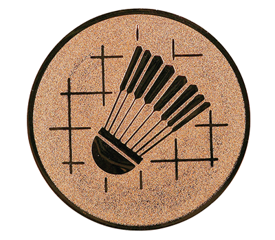 Insertie sport bronz cu simbol de badminton, potrivita pentru medalie, cupa sau trofeu