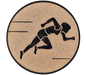 Insertie sport bronz cu figura de alergator in sprint, potrivita pentru medalie, cupa sau trofeu
