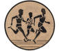 Insertie sport bronz cu figura de alergatori in competitie, potrivita pentru medalie, cupa sau trofeu