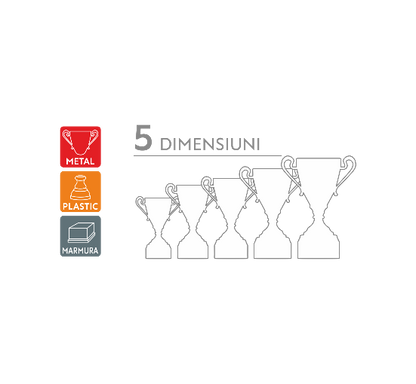 Cupa Standard – metal, plastic si marmura, 5 dimensiuni disponibile (infografic produs)