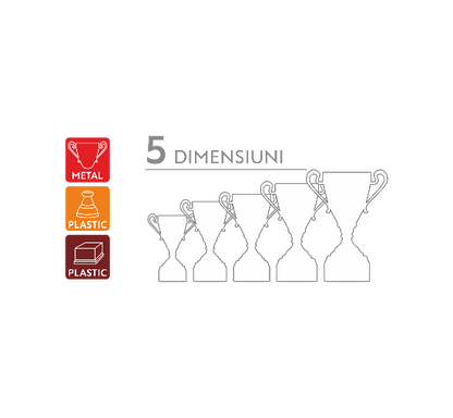 Cupa Premium – metal si plastic, 5 dimensiuni disponibile (infografic produs)