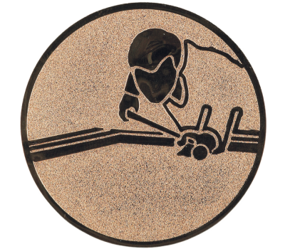 Insertie sport bronz cu figura de jucator de biliard, potrivita pentru medalie, cupa sau trofeu