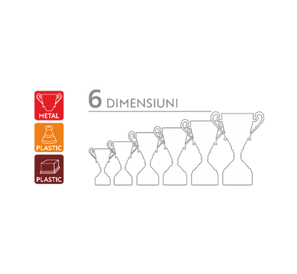 Cupa Premium – metal si plastic, 6 dimensiuni disponibile (infografic produs)