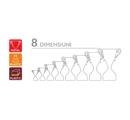 Cupa Premium – metal si plastic, 8 dimensiuni disponibile (infografic produs)