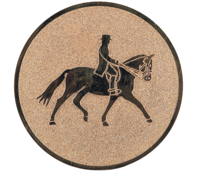 Insertie sport bronz cu figura de calaret in echitatie, potrivita pentru medalie, cupa sau trofeu