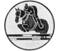 Insertie sport argintie cu figura de calaret, potrivita pentru medalie, cupa sau trofeu