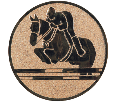 Insertie sport bronz cu figura de calaret, potrivita pentru medalie, cupa sau trofeu