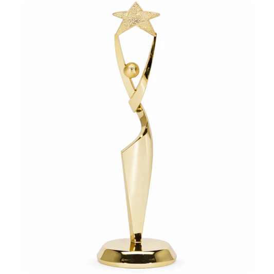 Figurine din plastic auriu Trofeu Stea Elegant