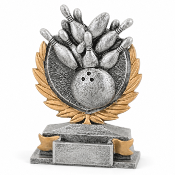 Figurina bowling FG176 cu bila si popice, trofeu din rasina